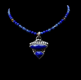 Lapis Lazuli sterling silver pendant and matching necklace set  $70