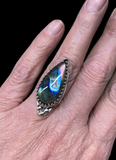 Labradorite sterling silver ring SIZED TO ORDER.    $50