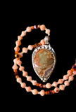 Dry Head Agate sterling silver pendant and matching gemstone necklace set   $80