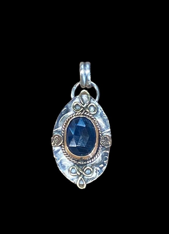 Kyanite Sterling Silver and Gold filled Pendant   $65
