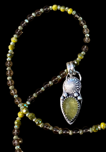Grossular Garnet sterling silver pendant and matching gemstone necklace.   $60