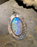Rainbow Moonstone sterling silver large pendant.  $65