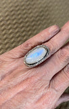 Moonstone sterling silver ring SIZED TO ORDER.  $50