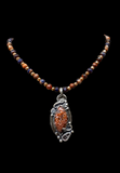River Jasper and Garnet sterling silver pendant and matching gemstone necklace.      $70