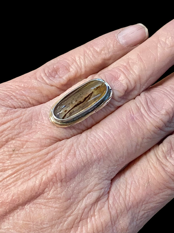 Montana Agate sterling silver and gold-filled ring SIZED TO ORDER.     $50