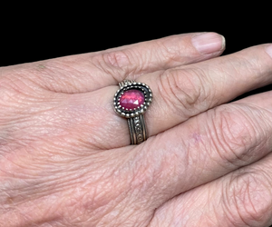 Ruby sterling silver ring SIZED TO FIT.    $50