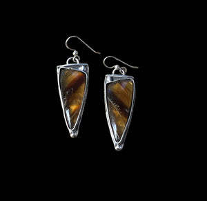 Amber sterling silver earrings    $45
