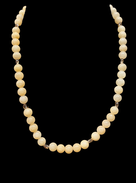 Peach Aventurine 18” beaded gemstone necklace.    $30