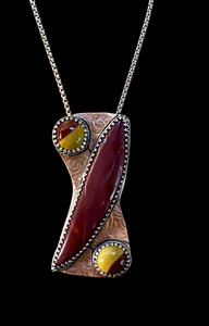 Mookite large sterling silver pendant and chain .    $90