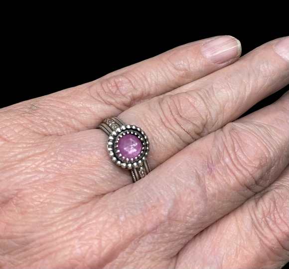 Pink Sapphire sterling silver ring SIZED TO ORDER.    $50