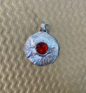 Hessonite Garnet sterling silver pendant.   $55