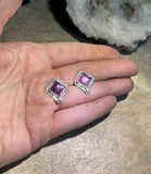 Raspberry Sapphire sterling silver earrings.  $40