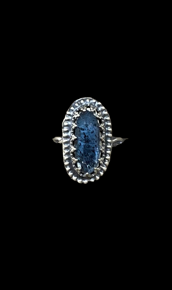 Teal Kyanite sterling silver ring SIZED TO ORDER .   $50