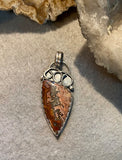 Red crazy lace large sterling silver pendant $70